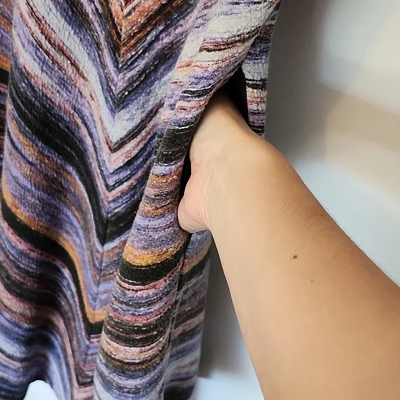 Maeve size XS patterned stretch 3/4 sleeve asymmetrical hem dress excellent cond - Picture 4 of 6